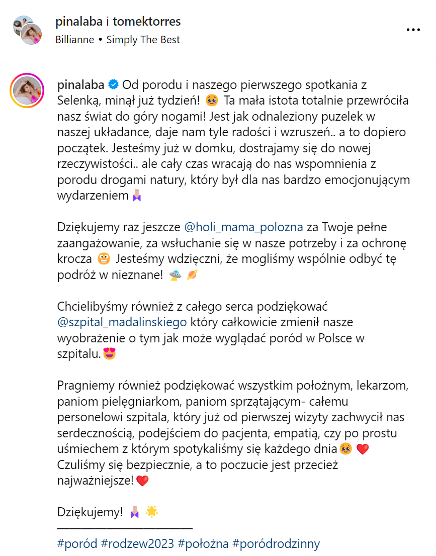 Rodzina dzieli się radością po narodzinach dziecka, opisując emocje związane z nowym początkiem życia.